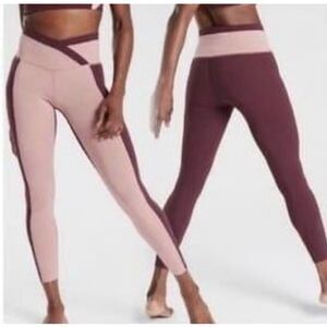 ATHLETA Chroma 7/8 Powervita Burgundy/Mauve Leggings
